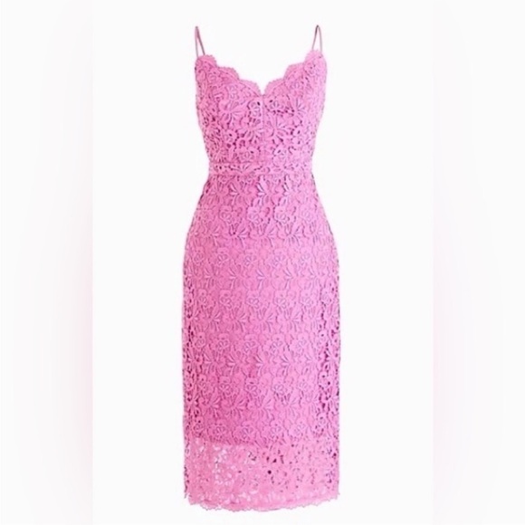 J. Crew Guipure Pastel Purple Eyelet Lace Spaghetti Strap Dress - Picture 5 of 15